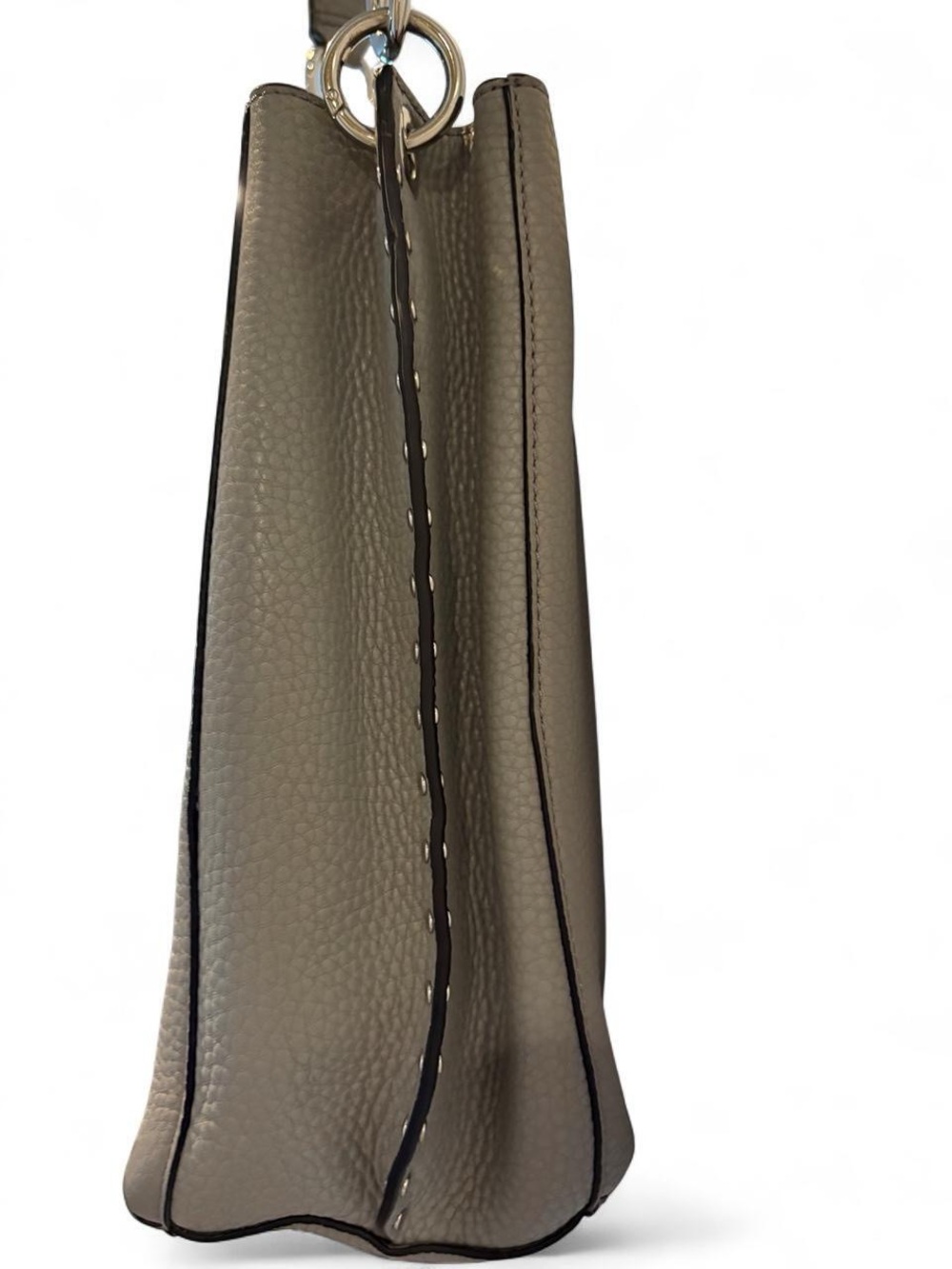 Rebecca Minkoff Gray Pebbled Leather Crossbody Bucket Bag - Picture 6 of 10